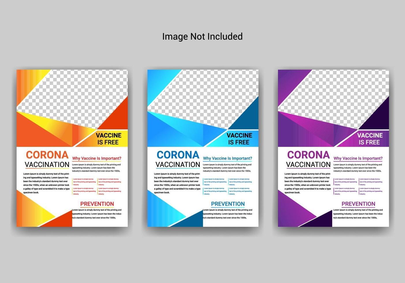 Coronavirus vaccination flyer template Design vector