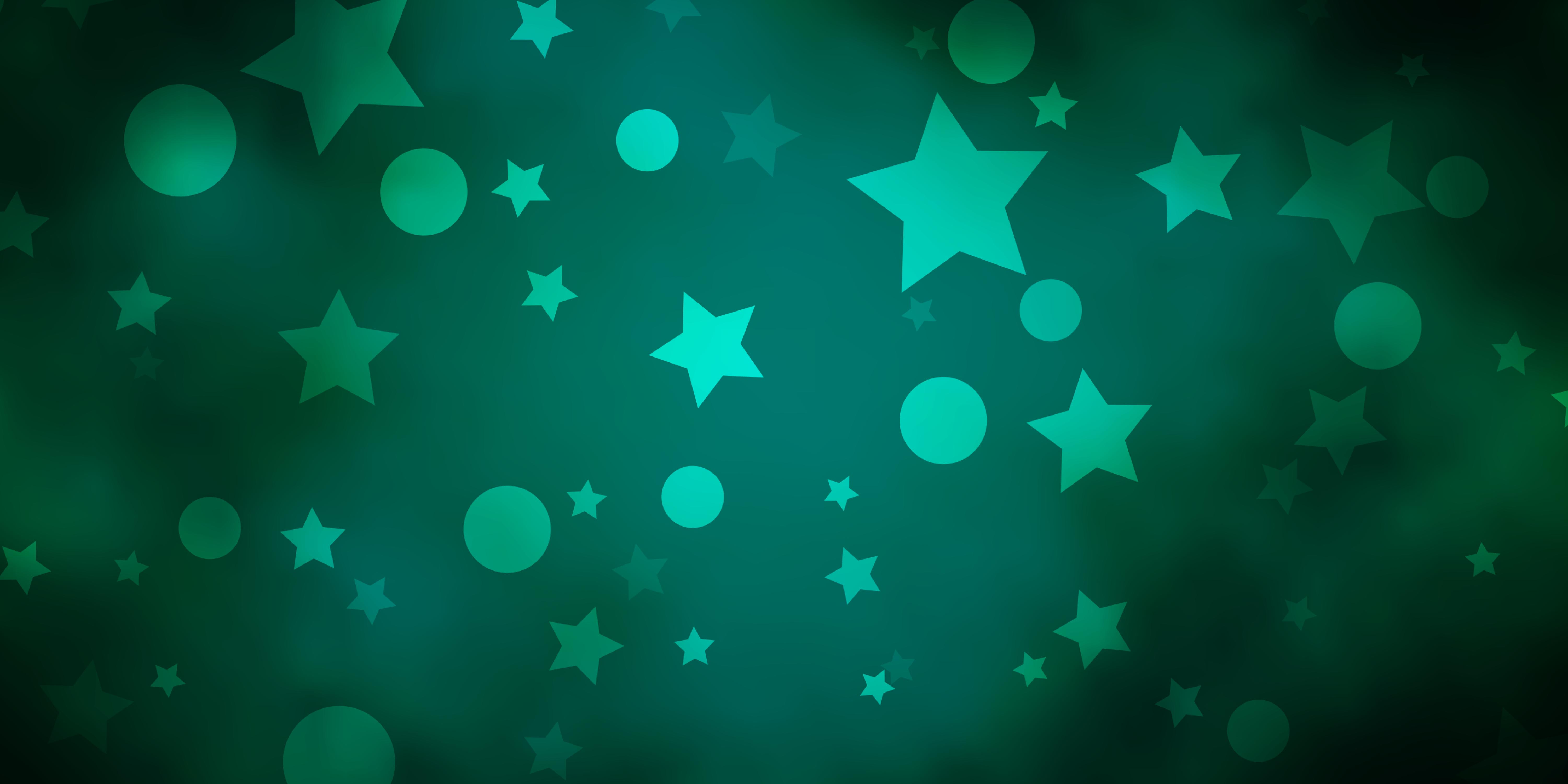 Download Dark Green vector backdrop with circles, stars. for free.
