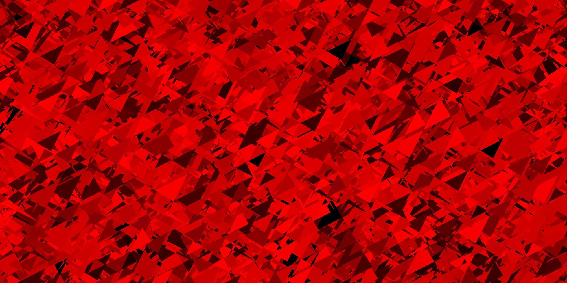 textura de vector rojo claro con triángulos al azar.