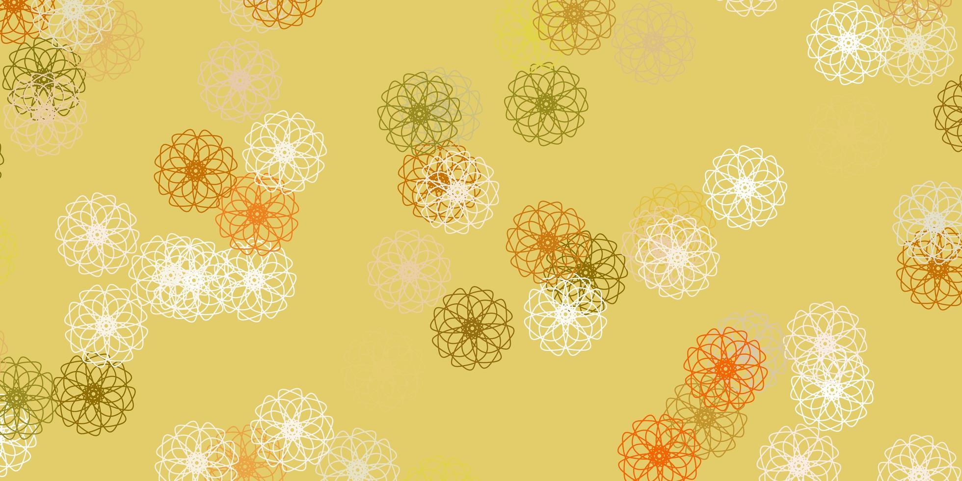 Light green, yellow vector natural backdrop with flowers.