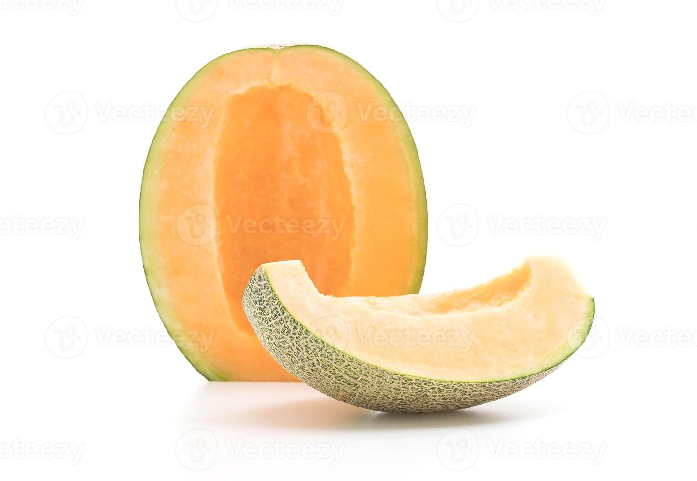 Cantaloupe melon on white background photo