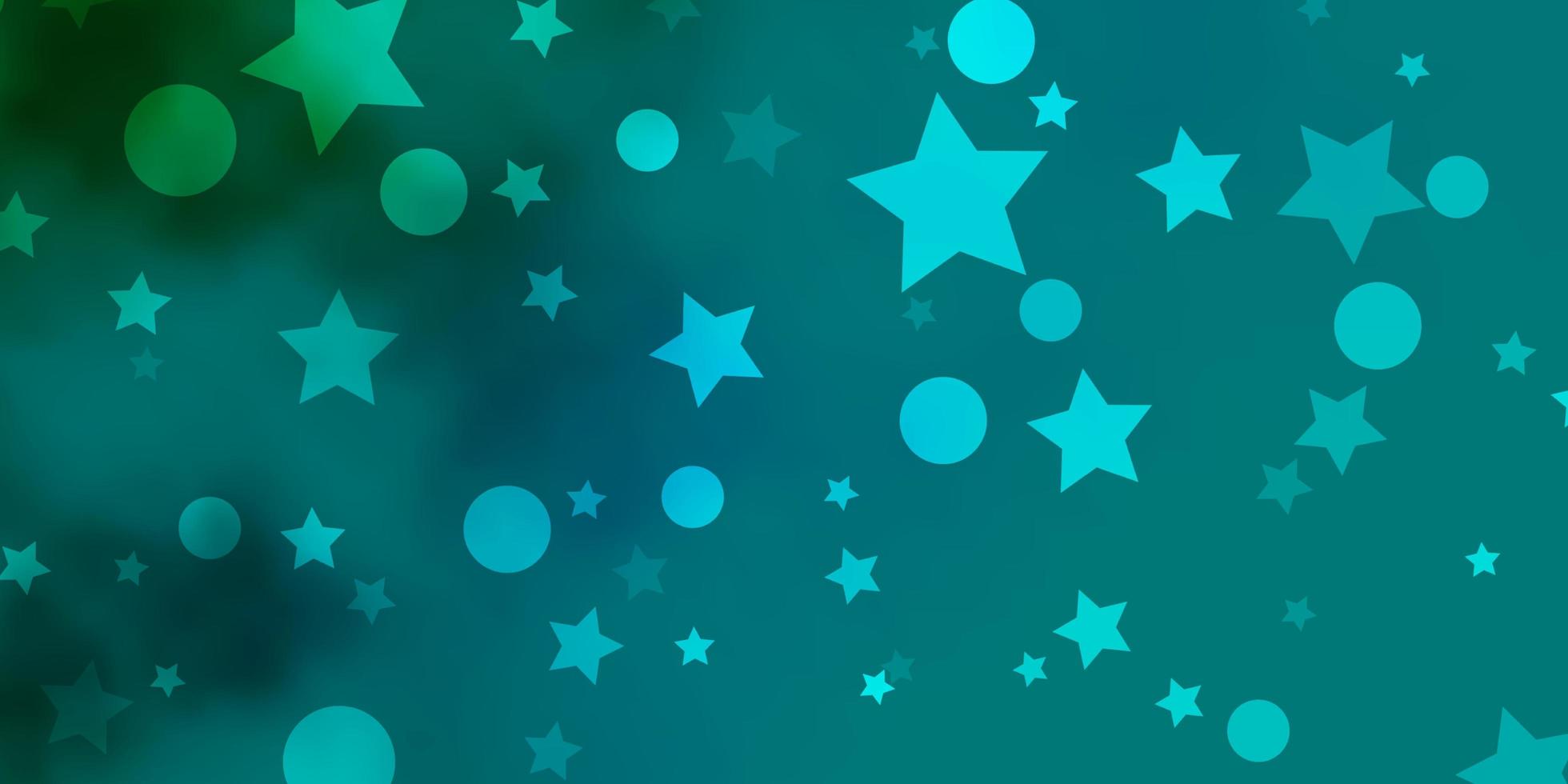 Light Blue, Green vector texture with circles, stars.