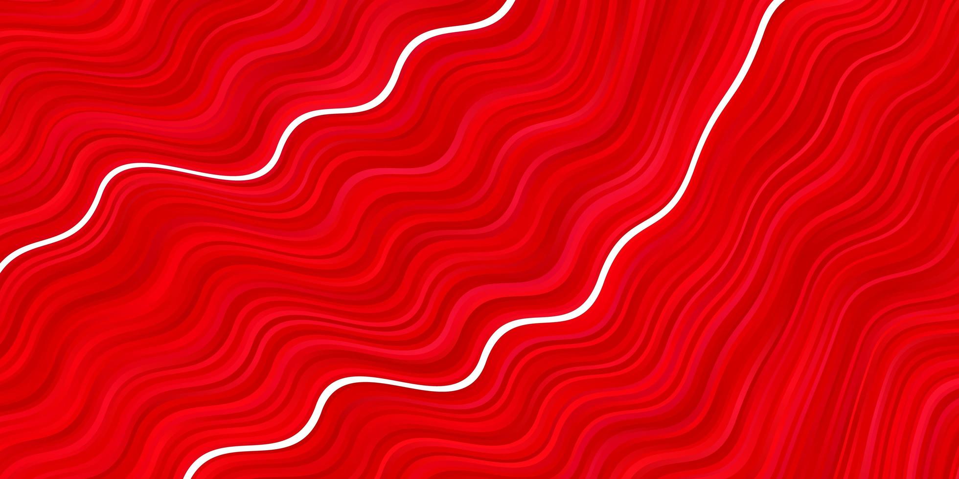patrón de vector rojo claro con líneas curvas.