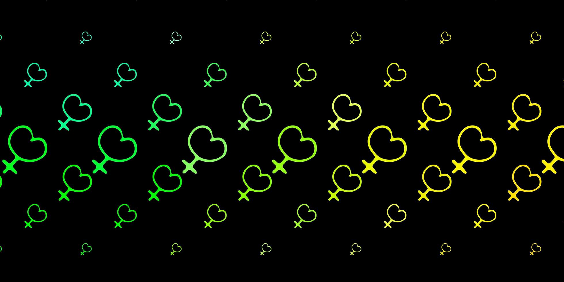 plantilla de vector verde oscuro, amarillo con signos de empresaria.