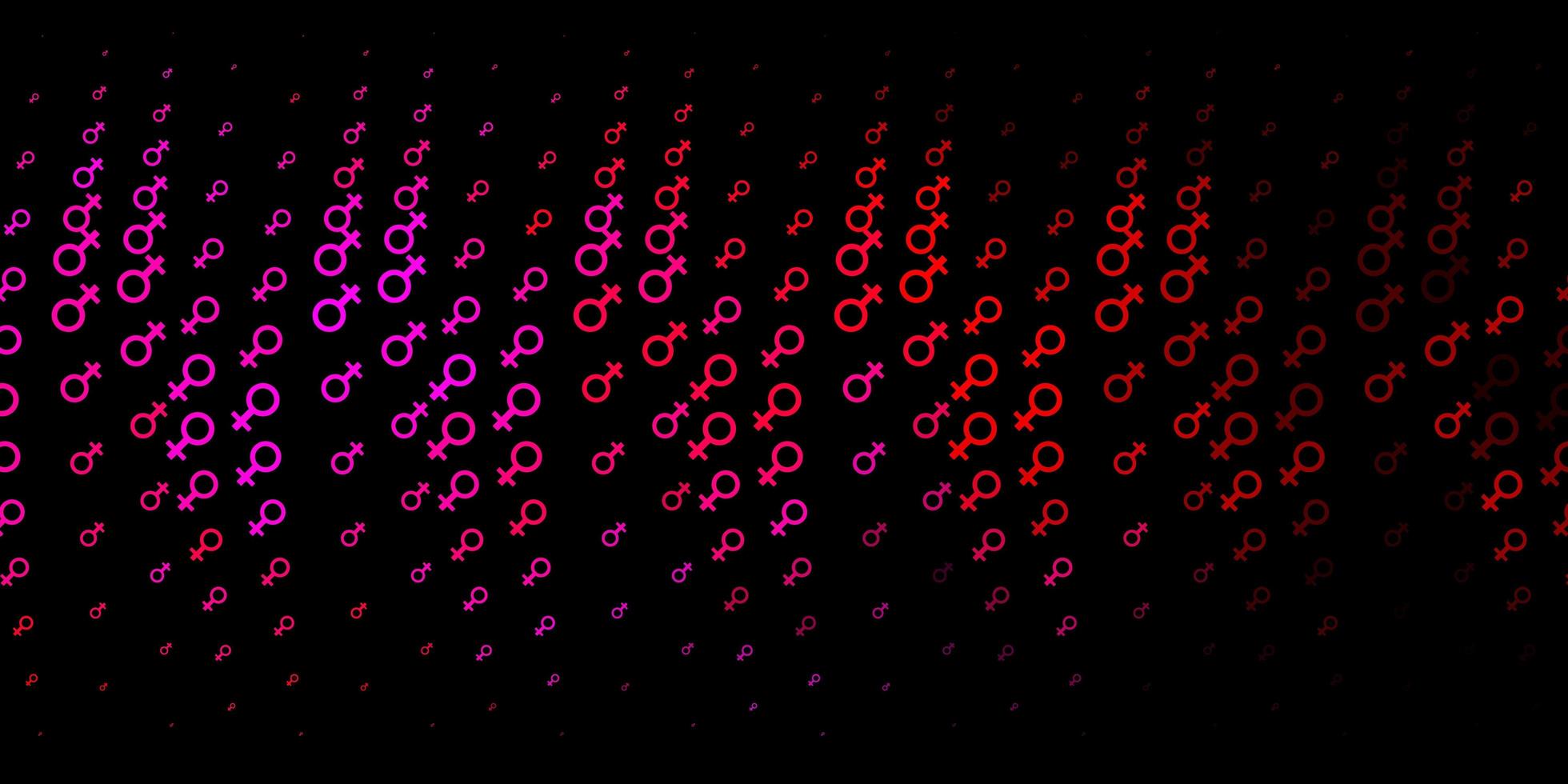 Dark Purple, Pink vector texture with women's rights symbols.