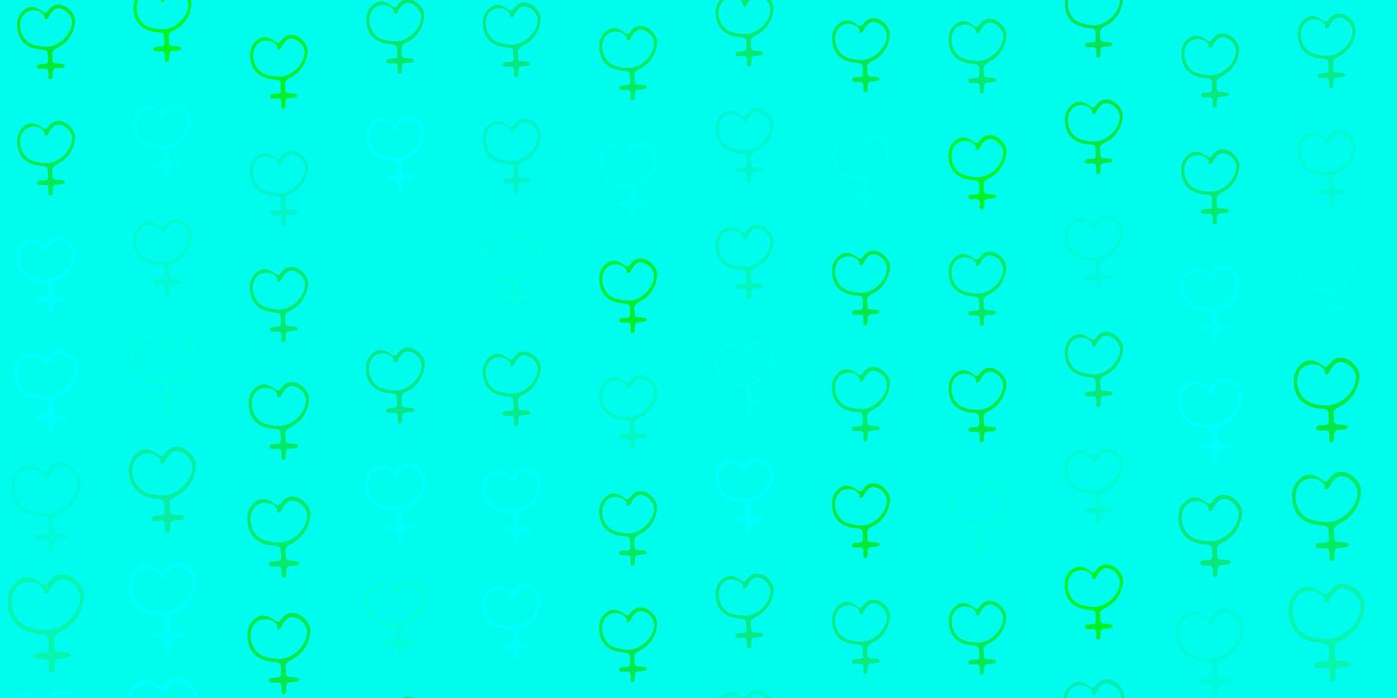 Light Green vector pattern with feminism elements.