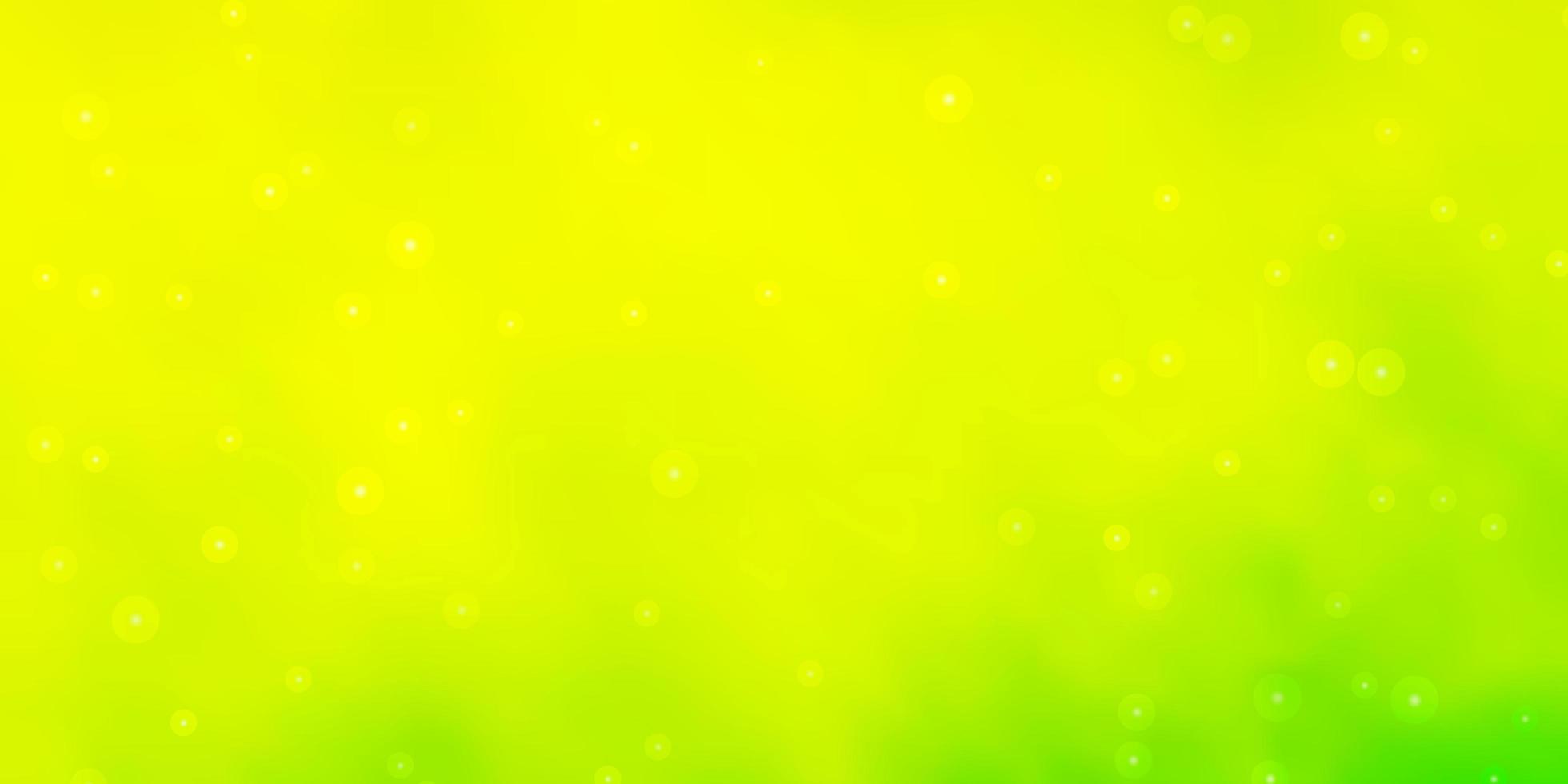 Light Green, Yellow vector background with small and big stars.
