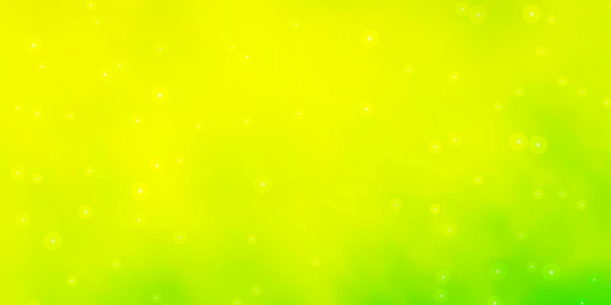 Light Green, Yellow vector background with small and big stars.