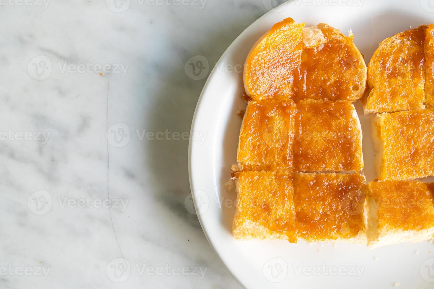 Custard  with bread toasted photo