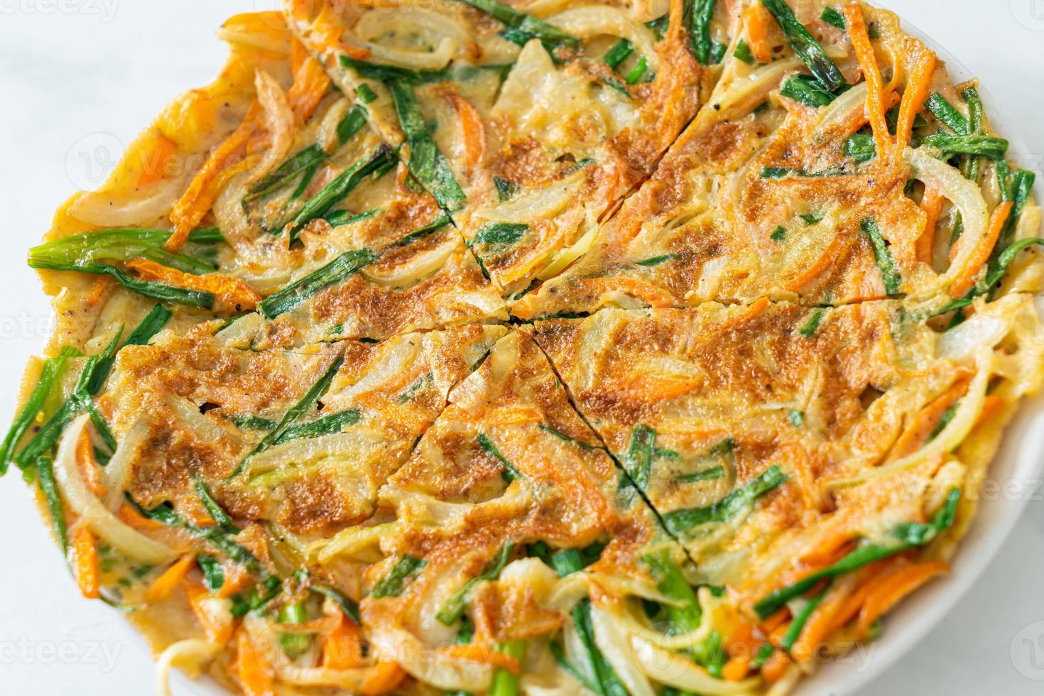 Pajeon or Korean pancake or Korean pizza photo