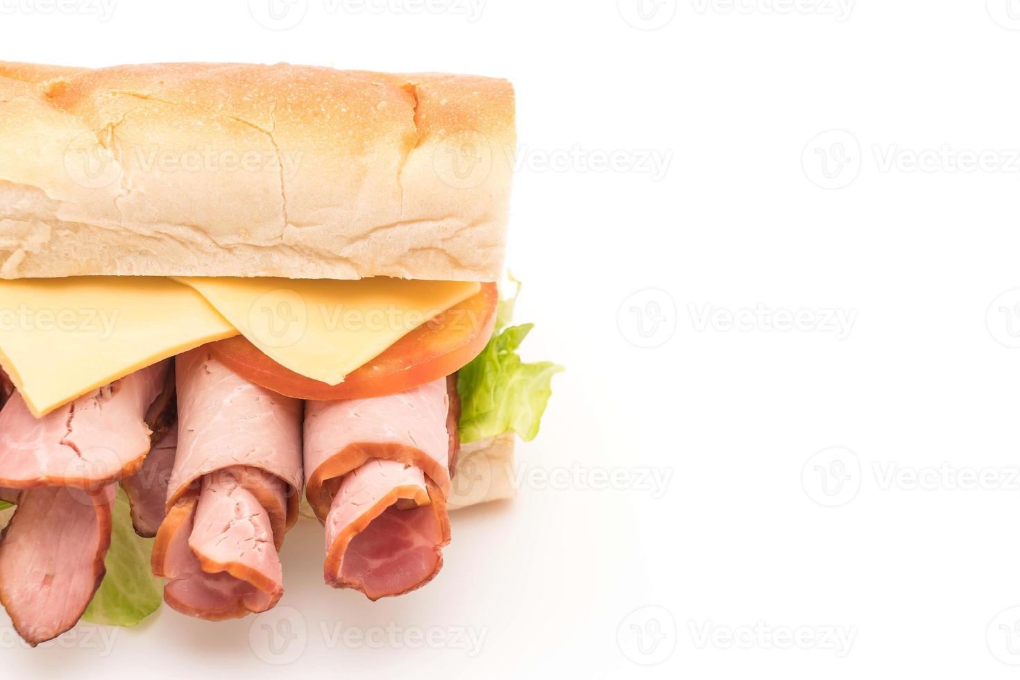 sándwich submarino de jamón y ensalada foto