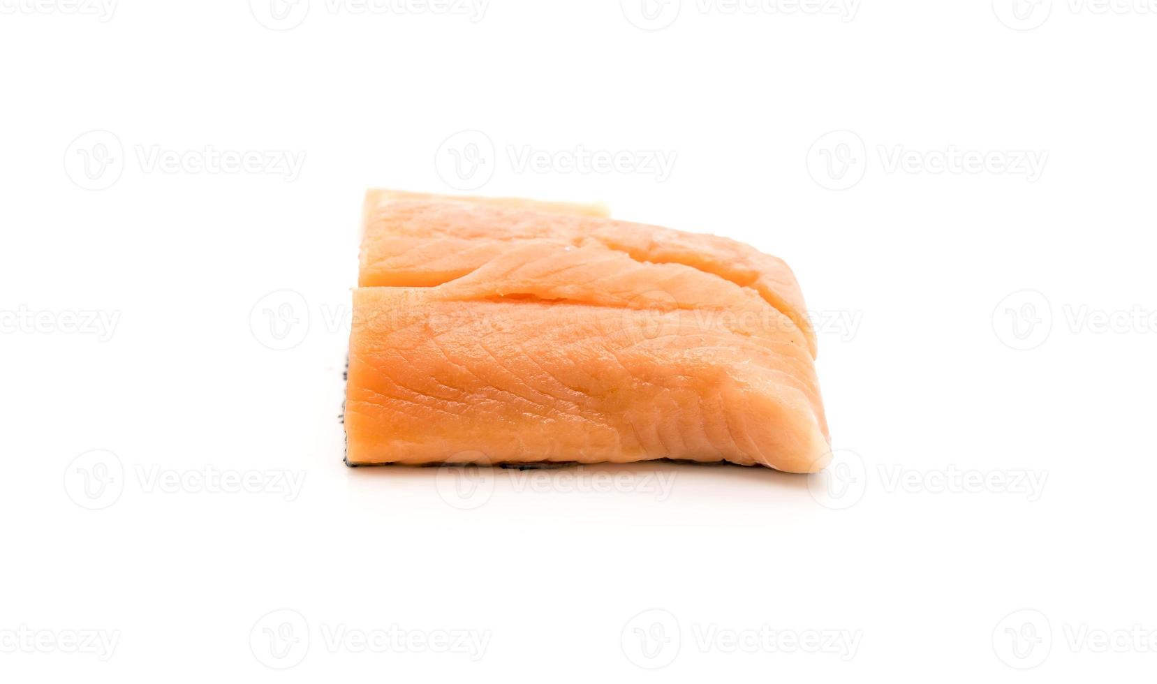 Fresh Salmon on white photo