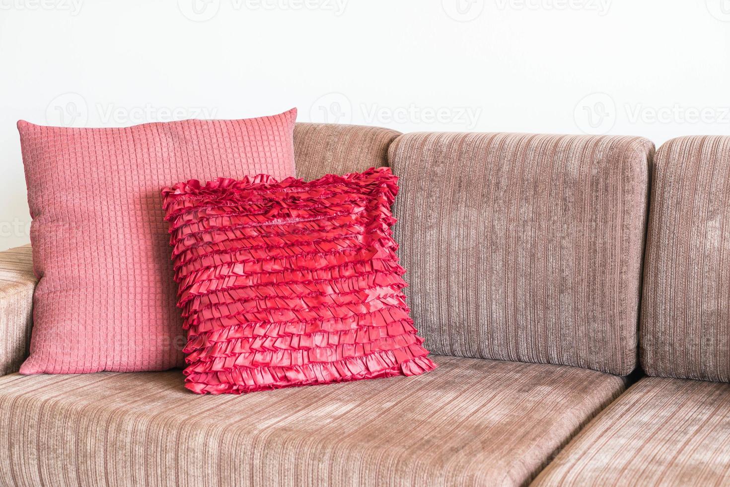 Beautiful pillow on sofa decoration in living room photo