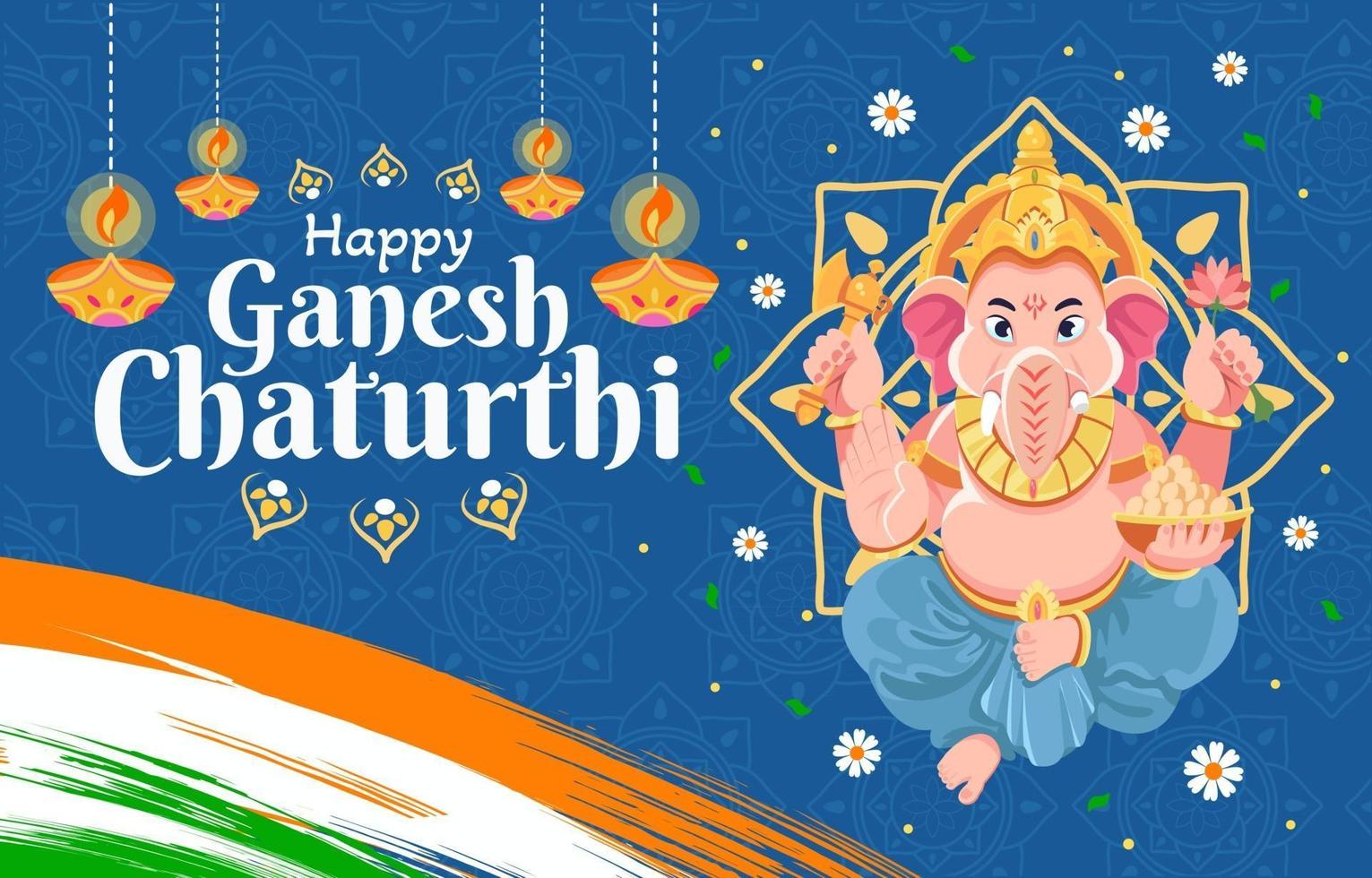 feliz celebración de ganesh chaturthi vector