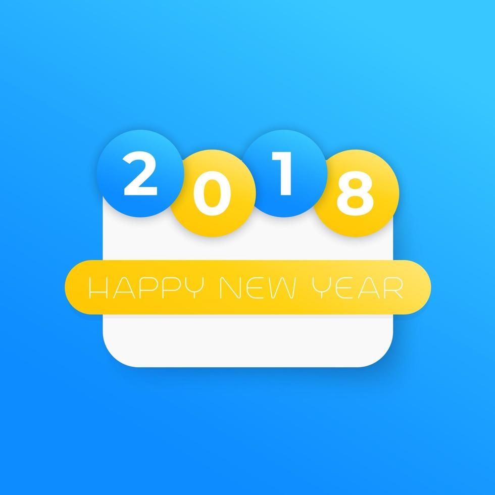 feliz año nuevo 2018 banner azul vector