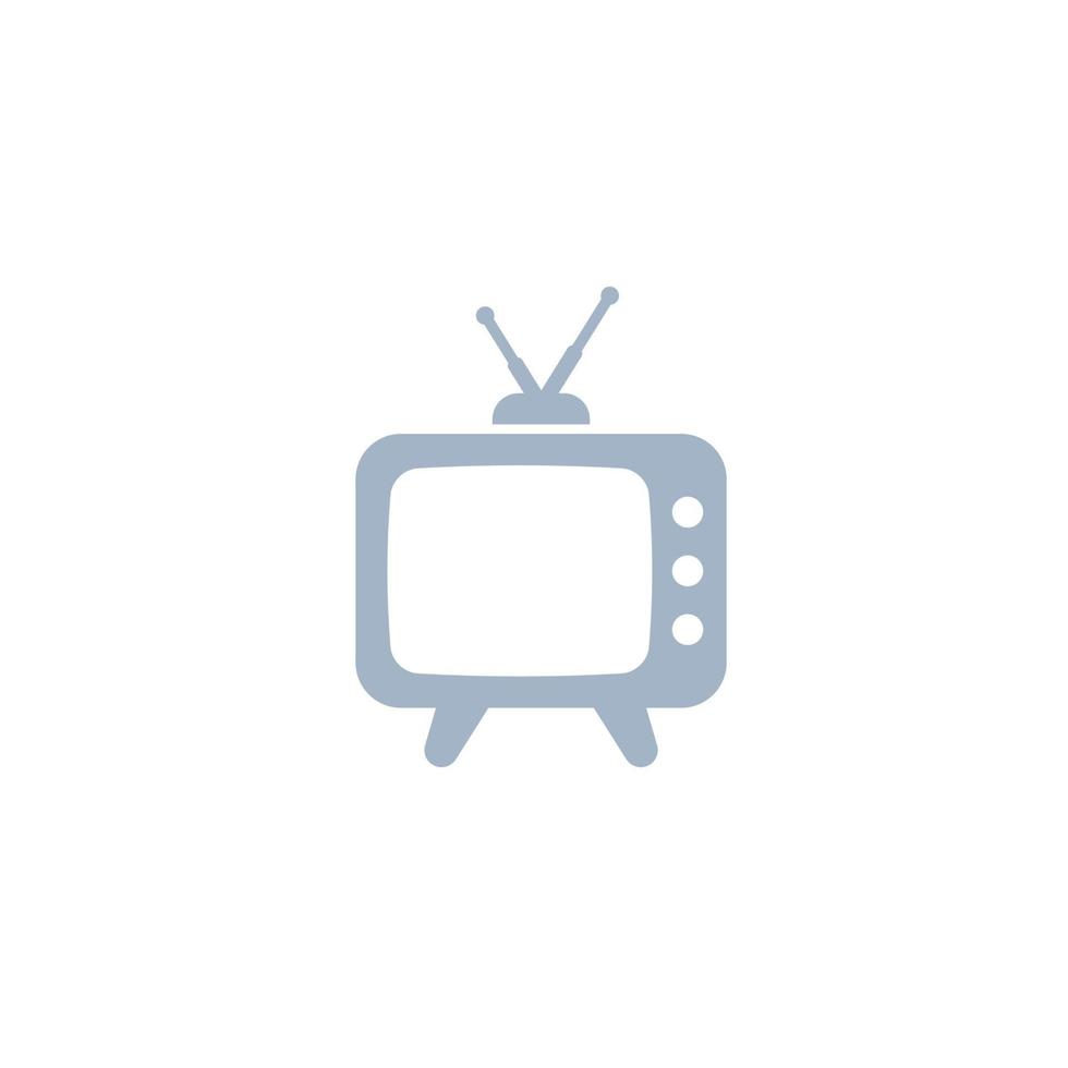 tv with antenna, old television icon vector