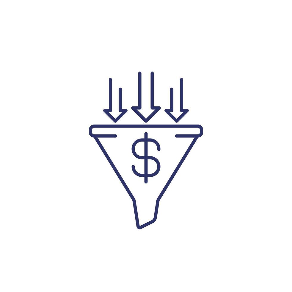 sales funnel, digital marketing line icon vector