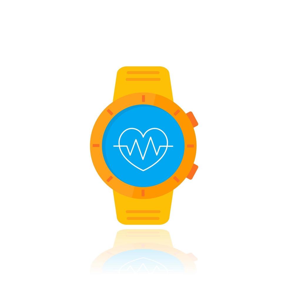 Smart watch vector illustration, orange version