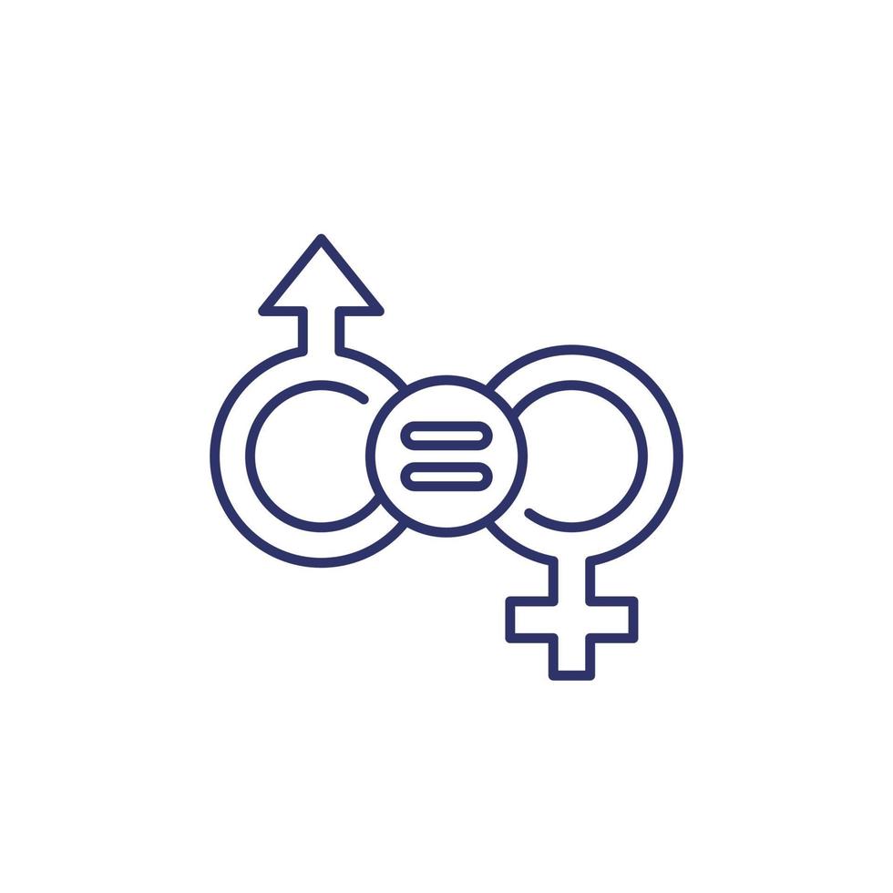 gender equality, equal rights line icon vector