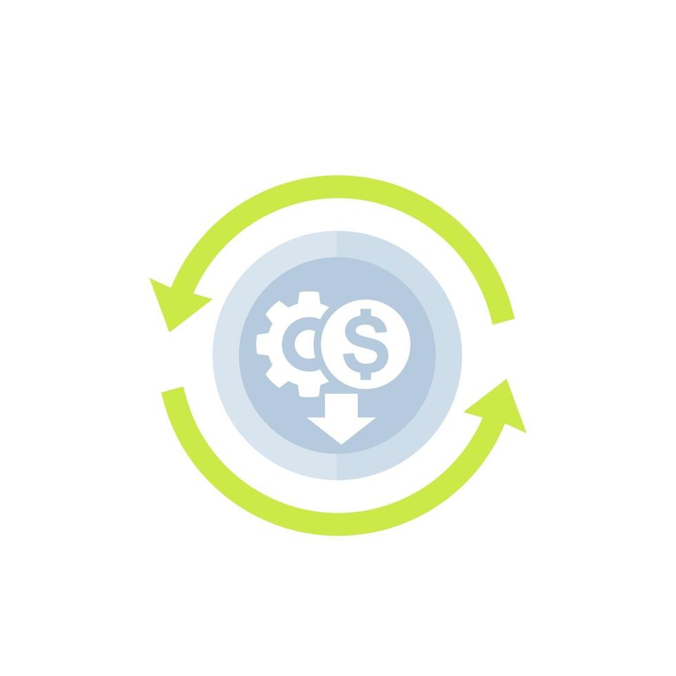 cost reduction vector icon on white