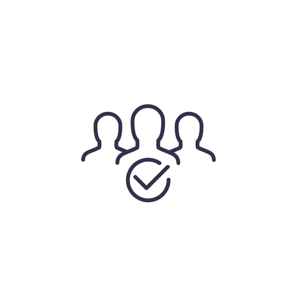 membership line icon on white vector