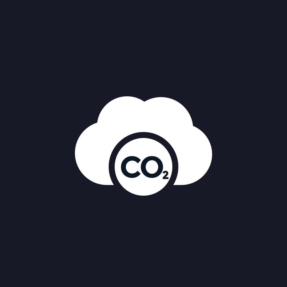 co2, icono de nube de emisiones de carbono, vector