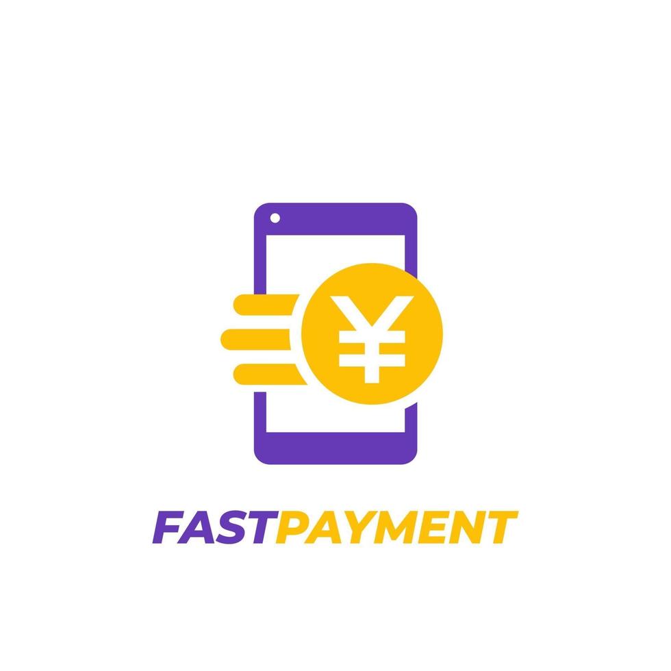 chinese yuan payment, fast money transfer icon vector