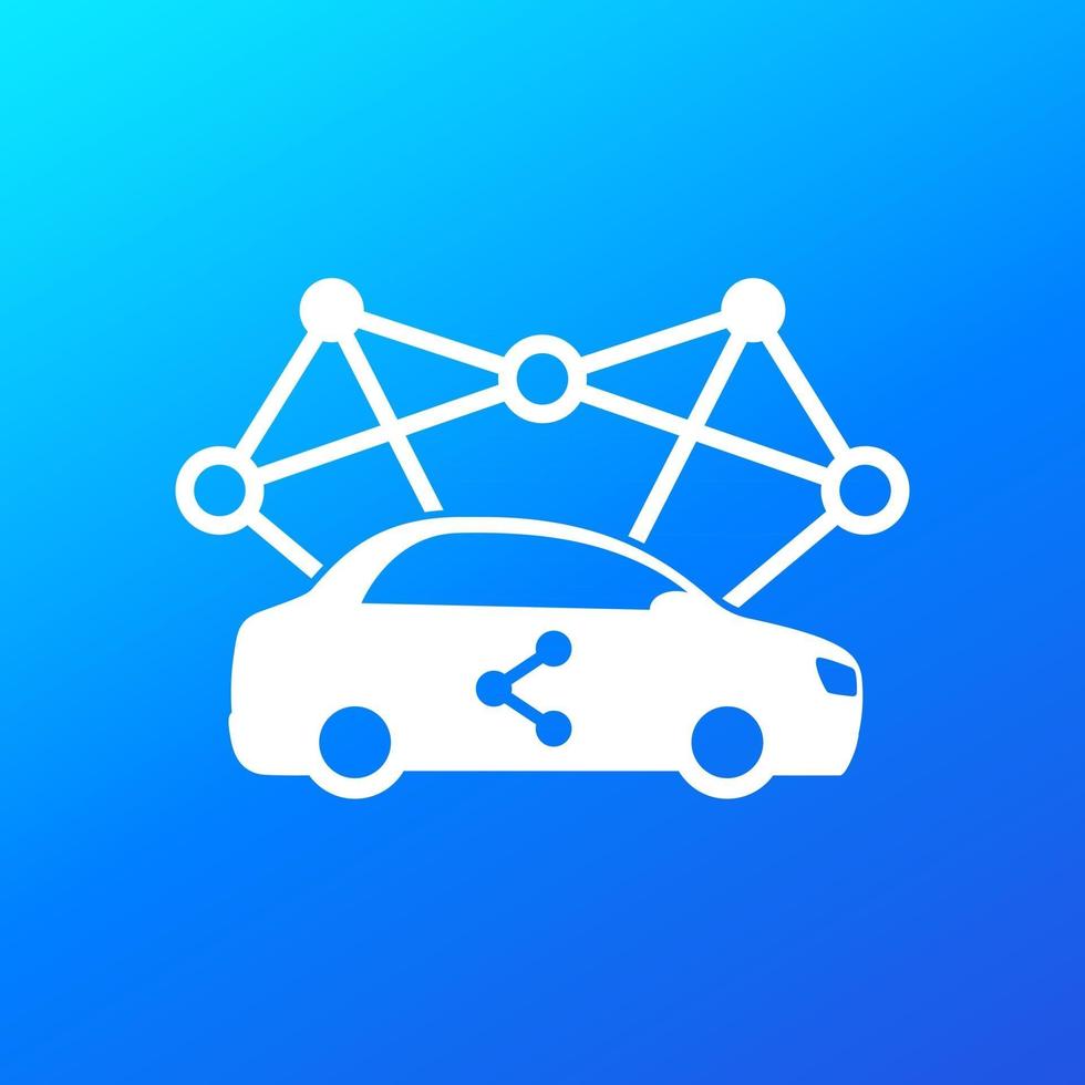 carsharing icon for web and apps, vector art