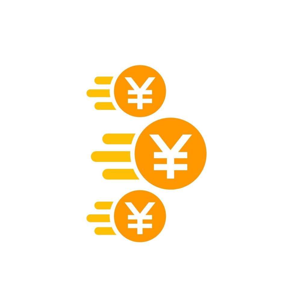 chinese yuan payments, money transfer icon on white vector