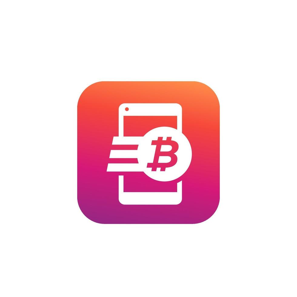 bitcoin payment, money transfer icon for apps and web vector