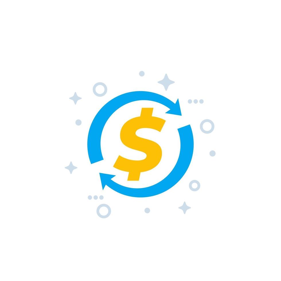 cash back, money refund and exchange vector icon