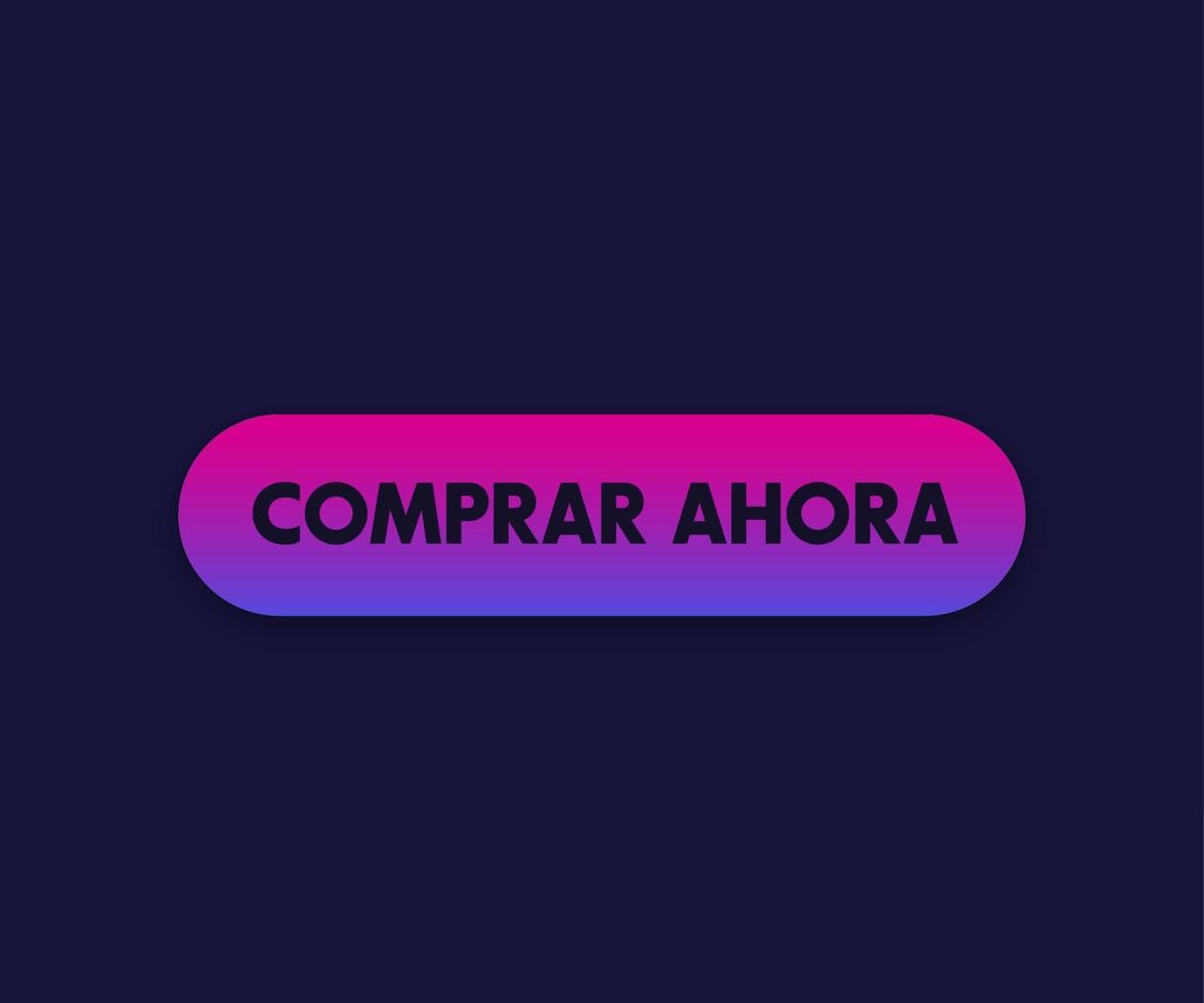 comprar ahora en español, botón de vector de moda para web