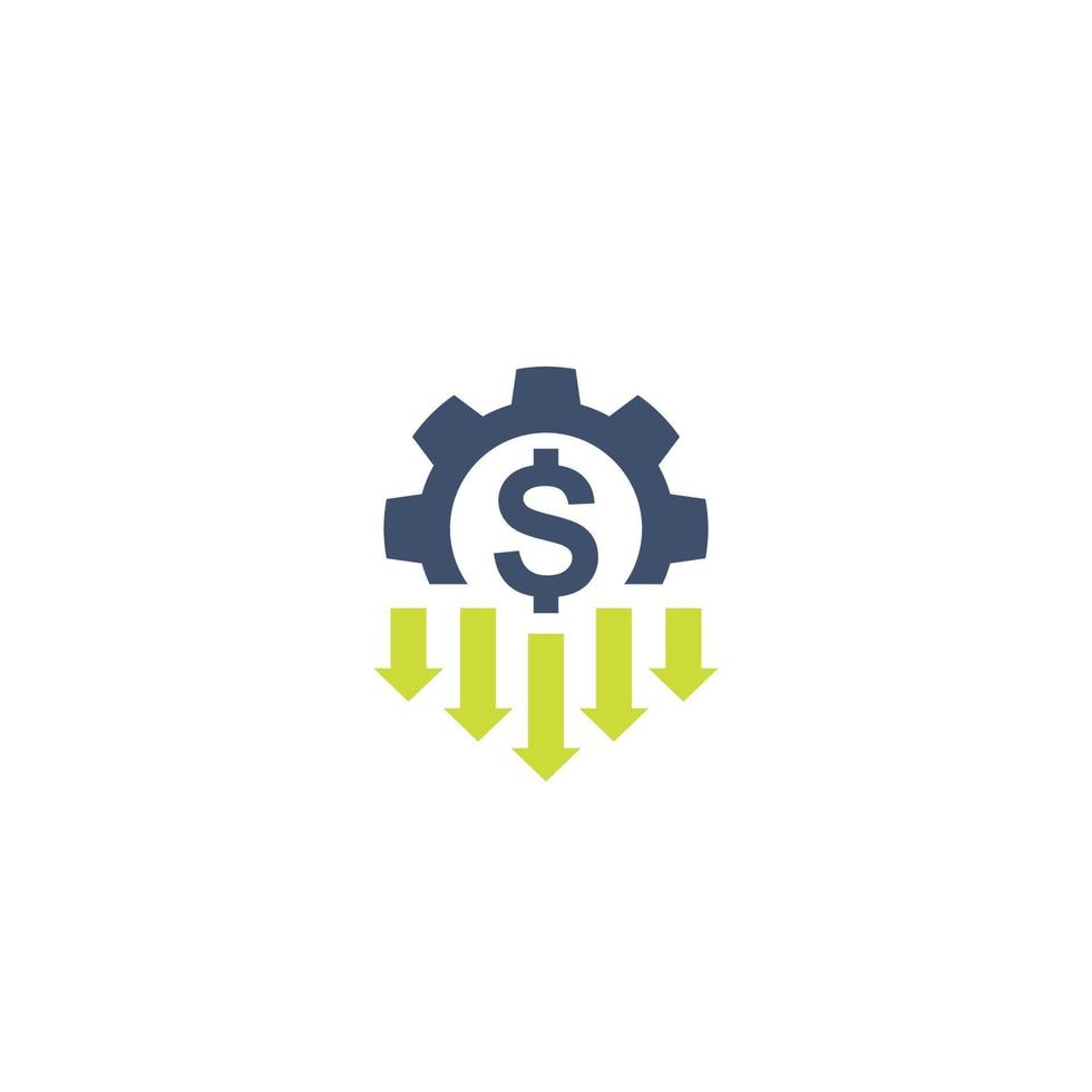 cost reduction icon on white vector