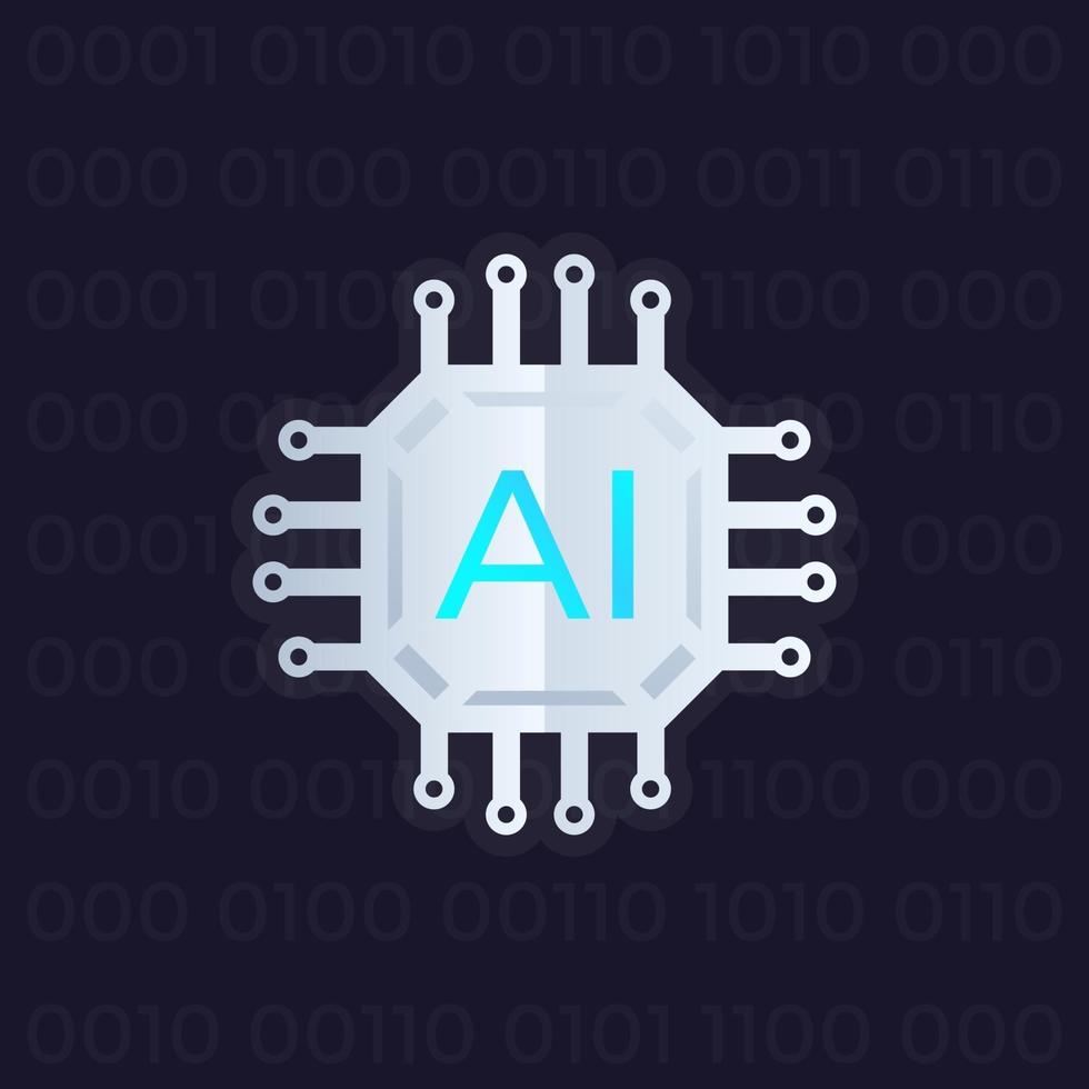 Artificial intelligence, AI vector illustration