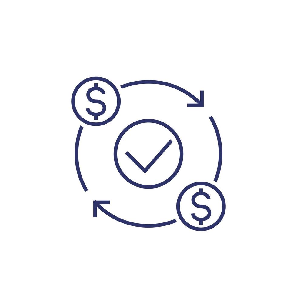 costs optimization and production efficiency icon, line vector