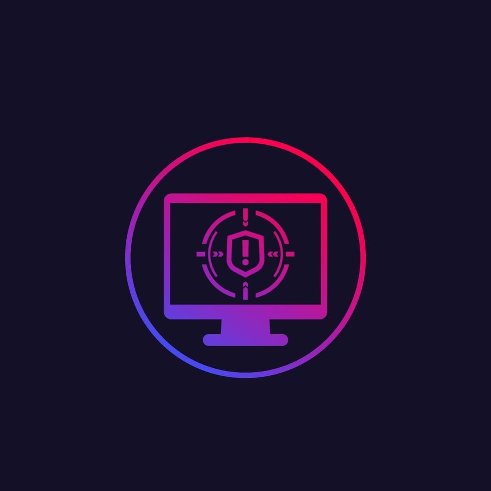 security breach icon with computer vector