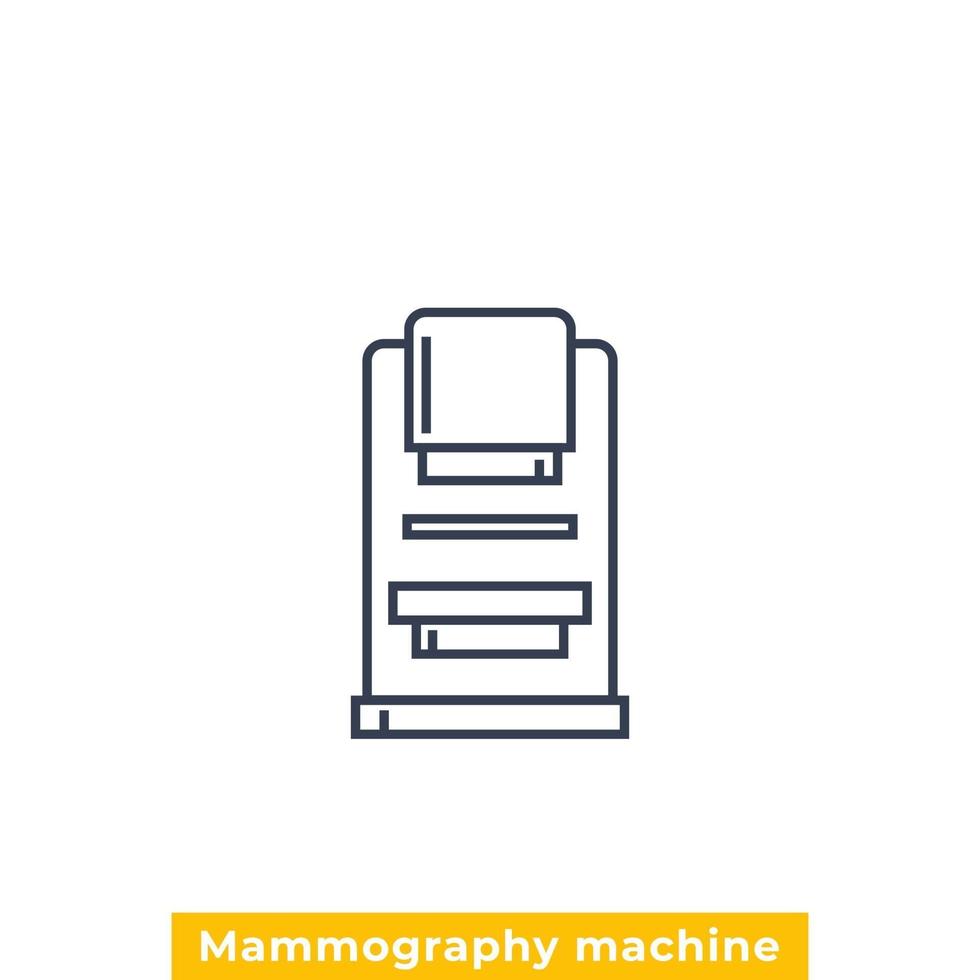 máquina de mamografía, icono de vector de línea