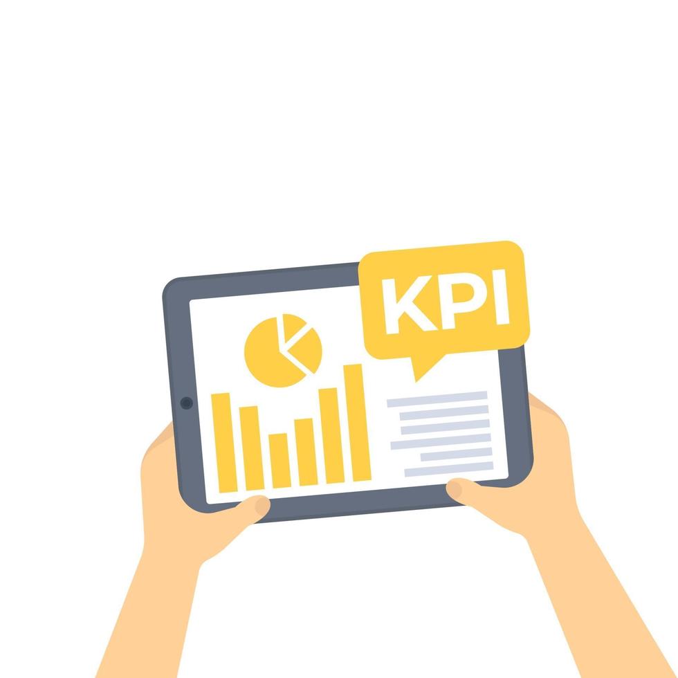 kpi y analítica empresarial, indicadores clave de rendimiento vector