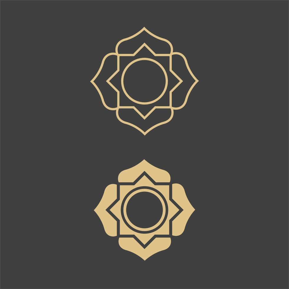 Geometric arabic ornamental symbols template vector