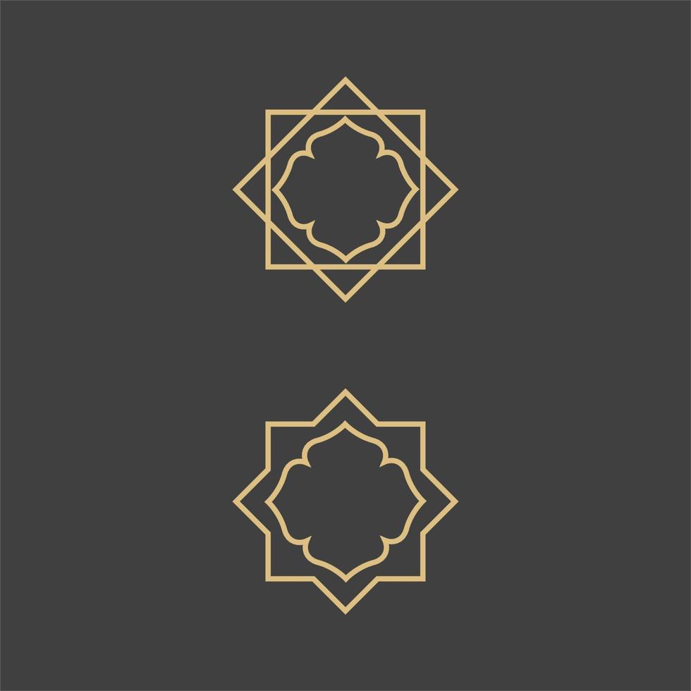 Geometric arabic ornamental symbols template vector
