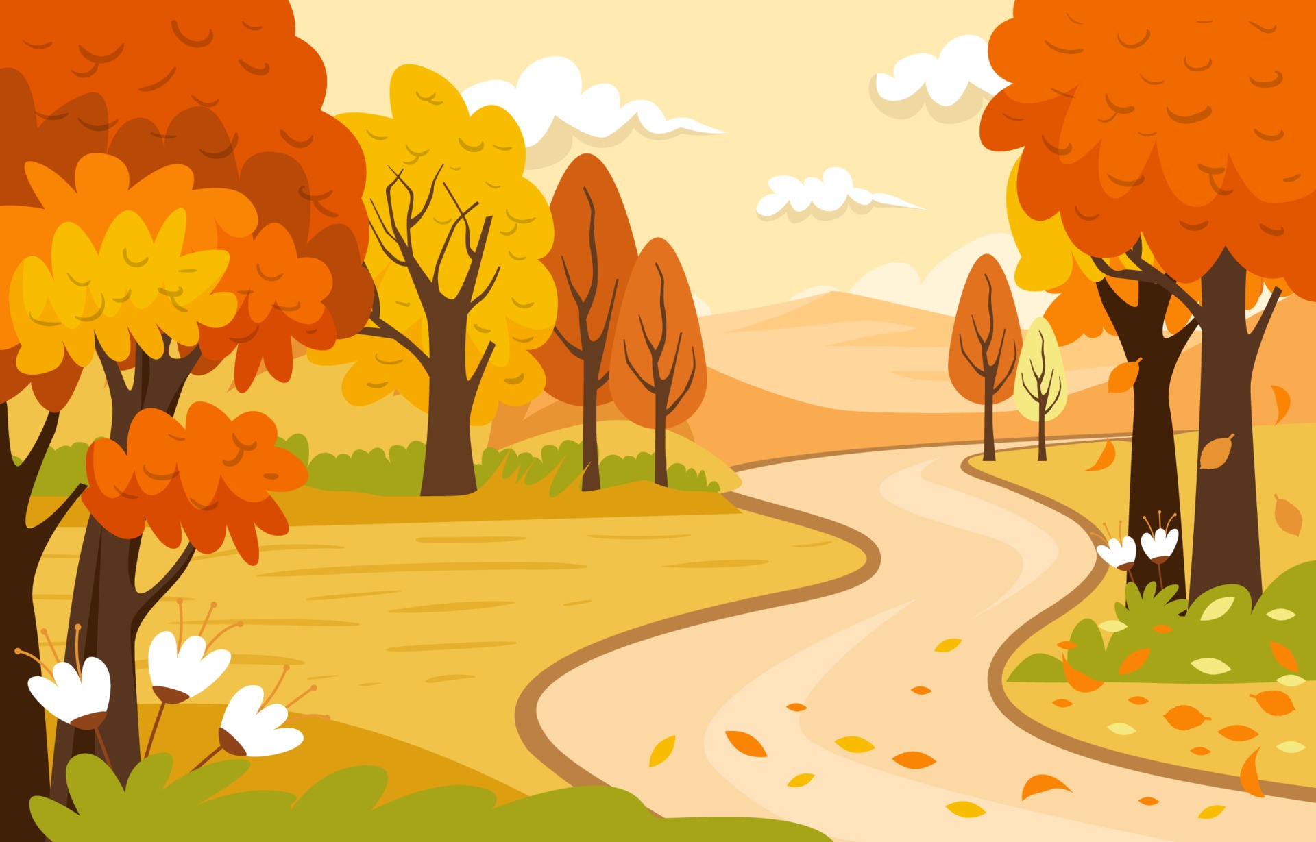 Autumn Scenery Background 3062863 Vector Art At Vecteezy