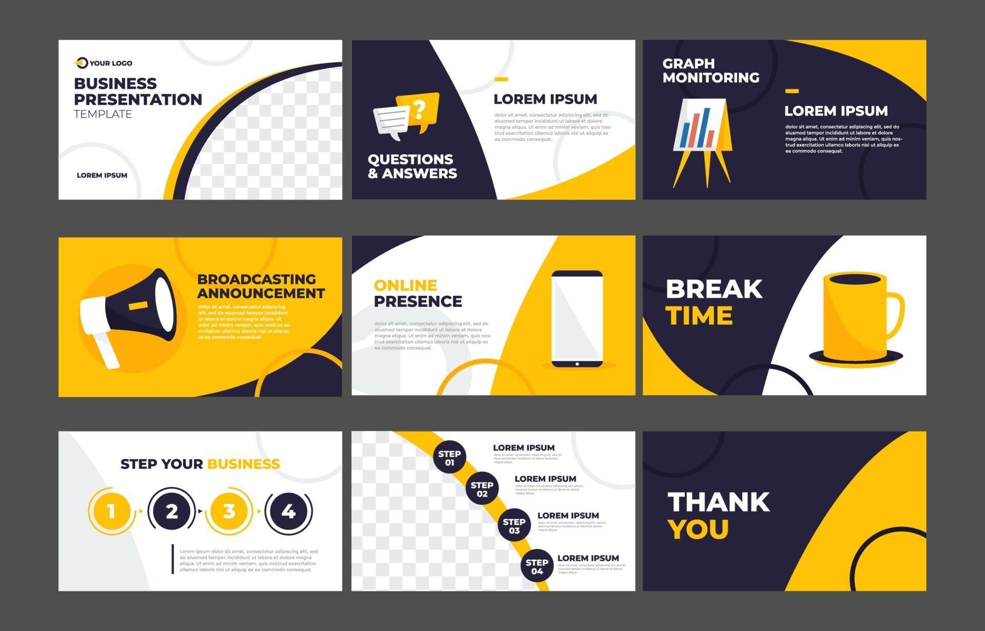 business presentation template vector free download