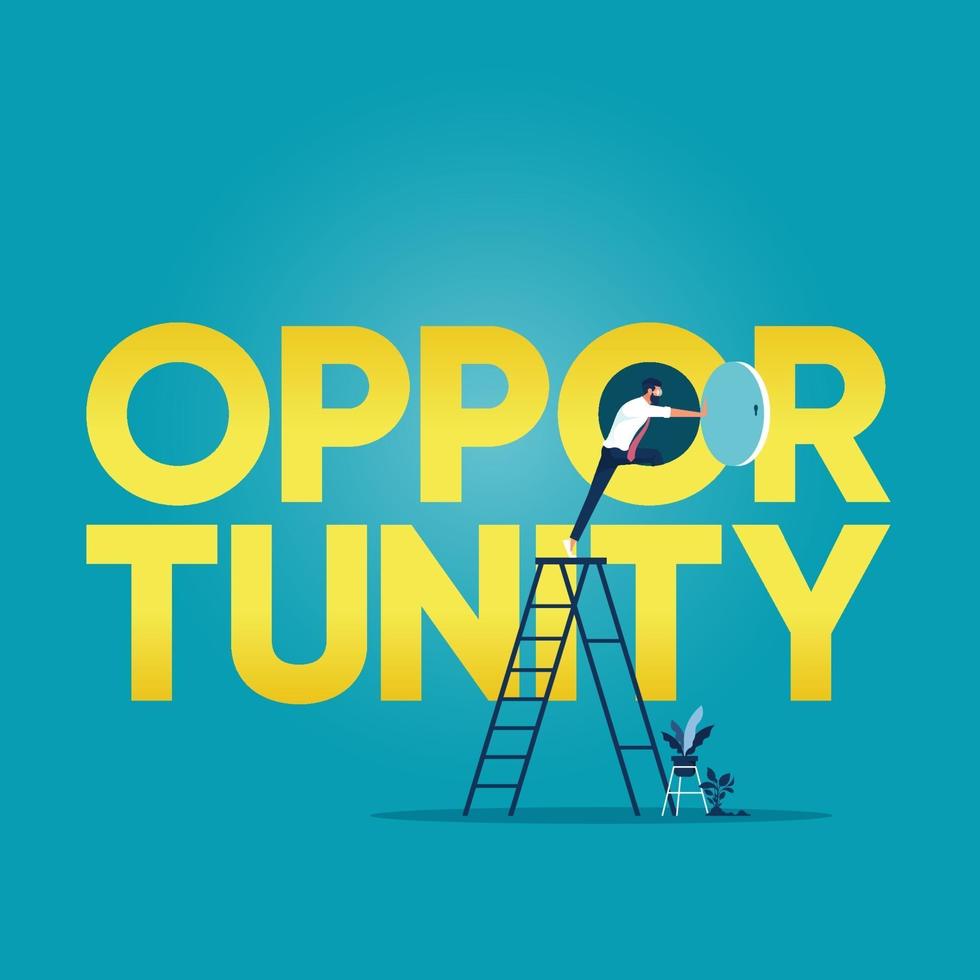 puerta del concepto de oportunidades-nuevas oportunidades vector