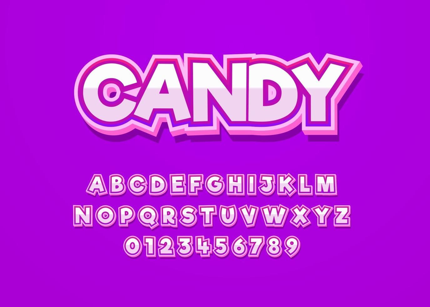 Candy  fun style vector font with uppercase alphabet and digit number