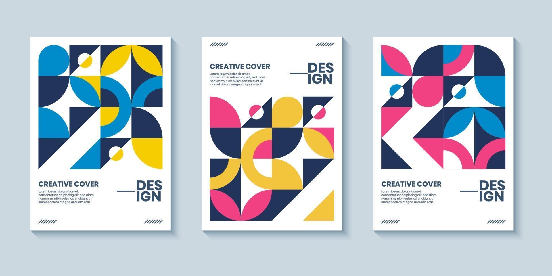 Geometric pop art style cover background for book cover or poster vector