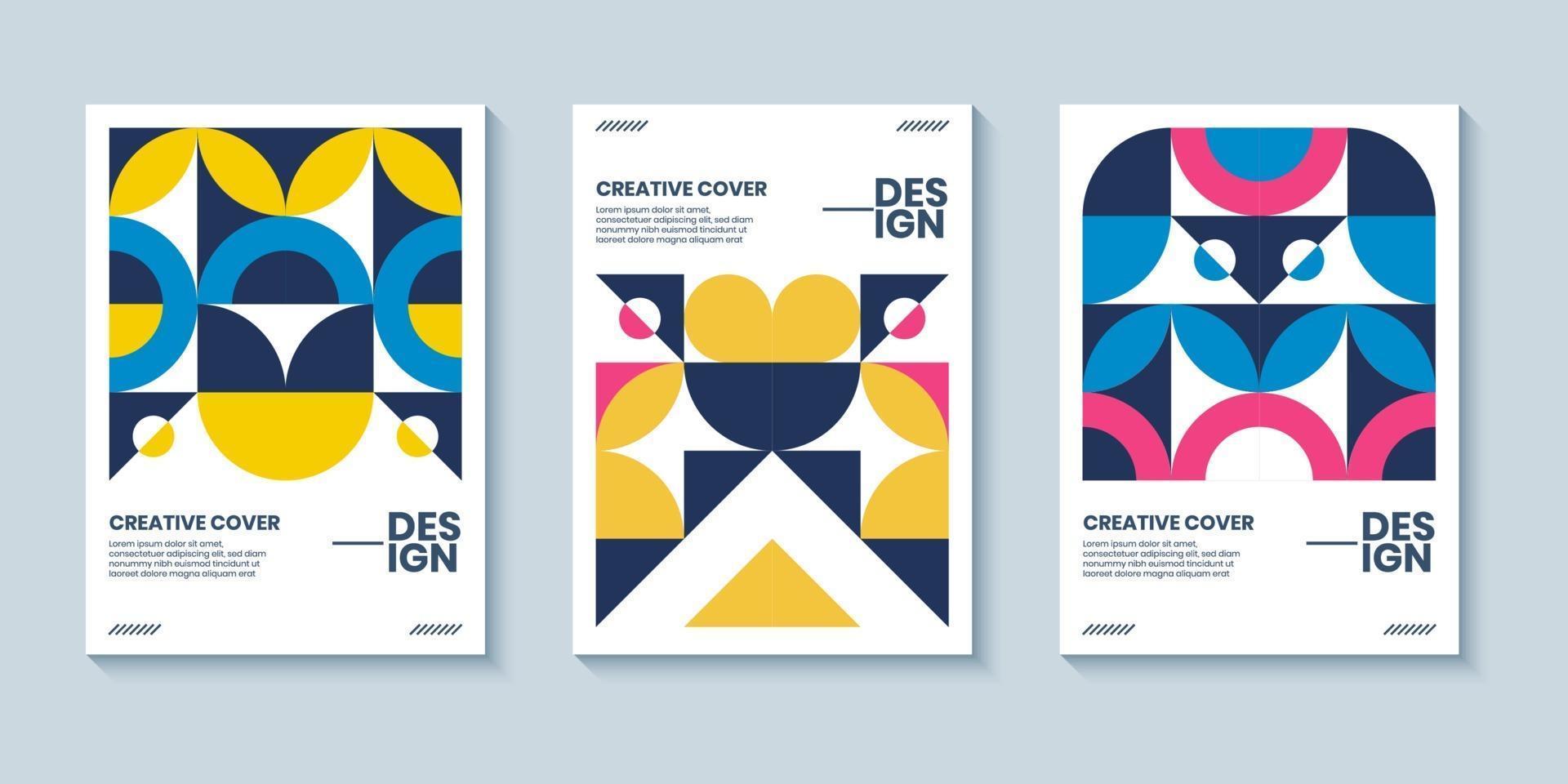 Geometric pop art style cover background for book cover or poster vector