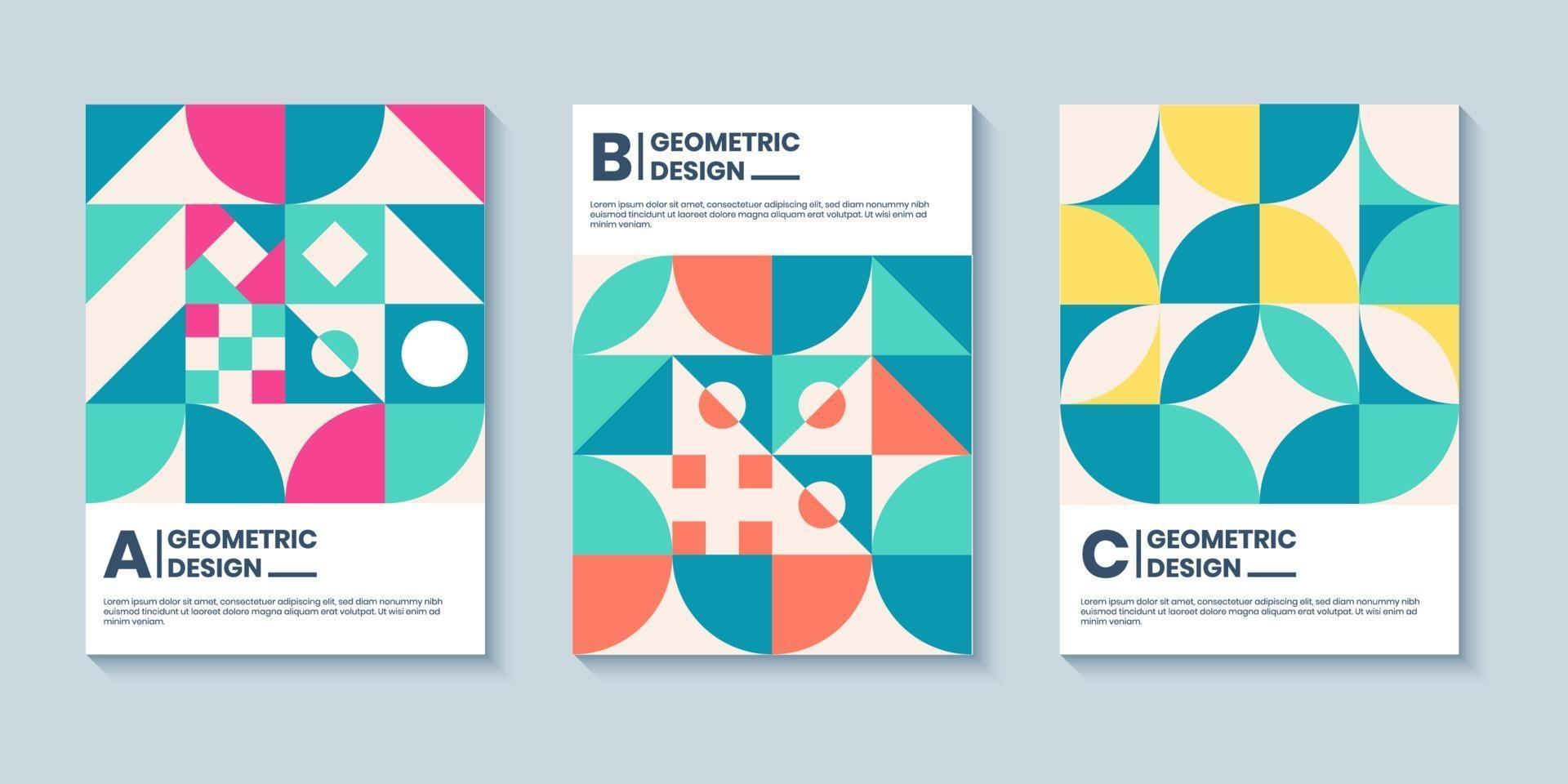 Geometric pop art style cover background for book cover or poster vector