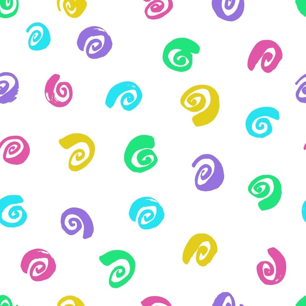 Ink curls. Seamless pattern. Hand drawn spirals, snails vector