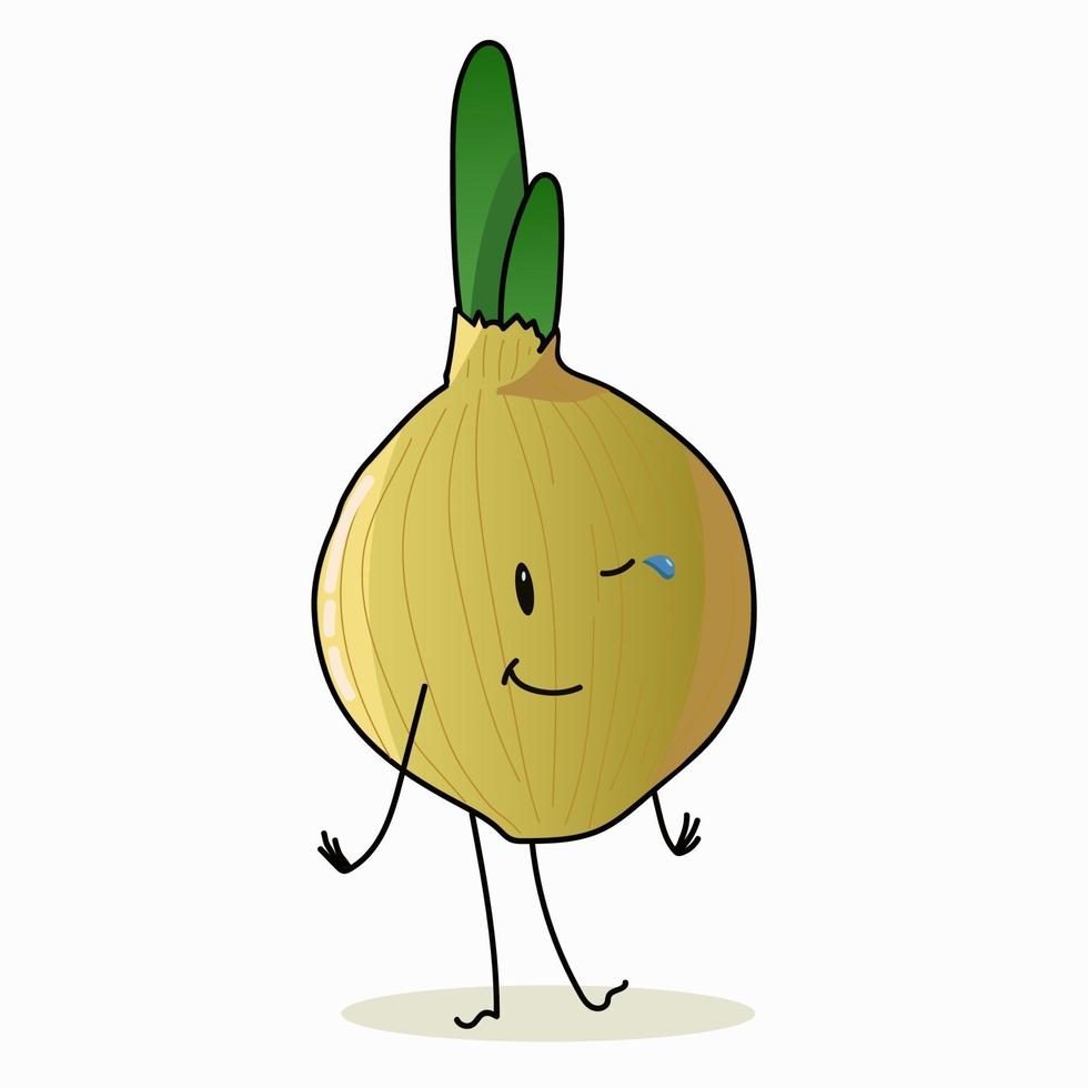 Onion with a cheerful face vector