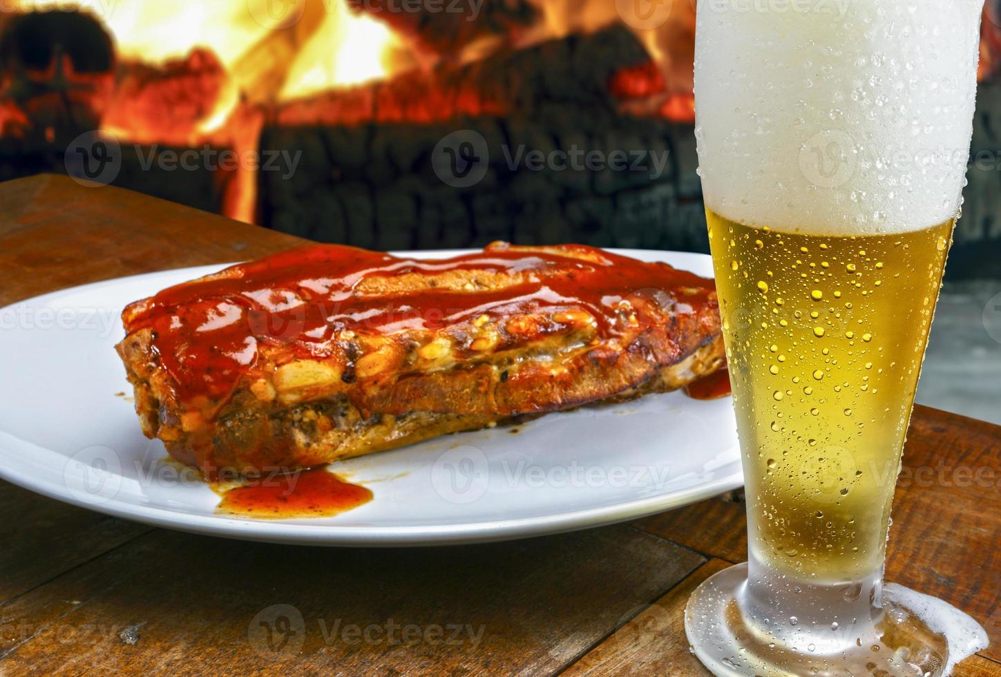 costilla con salsa bbq foto